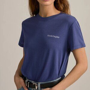 REVOLVE Favorite Daughter The Cropped Logo Tee, Venetian Blue, S